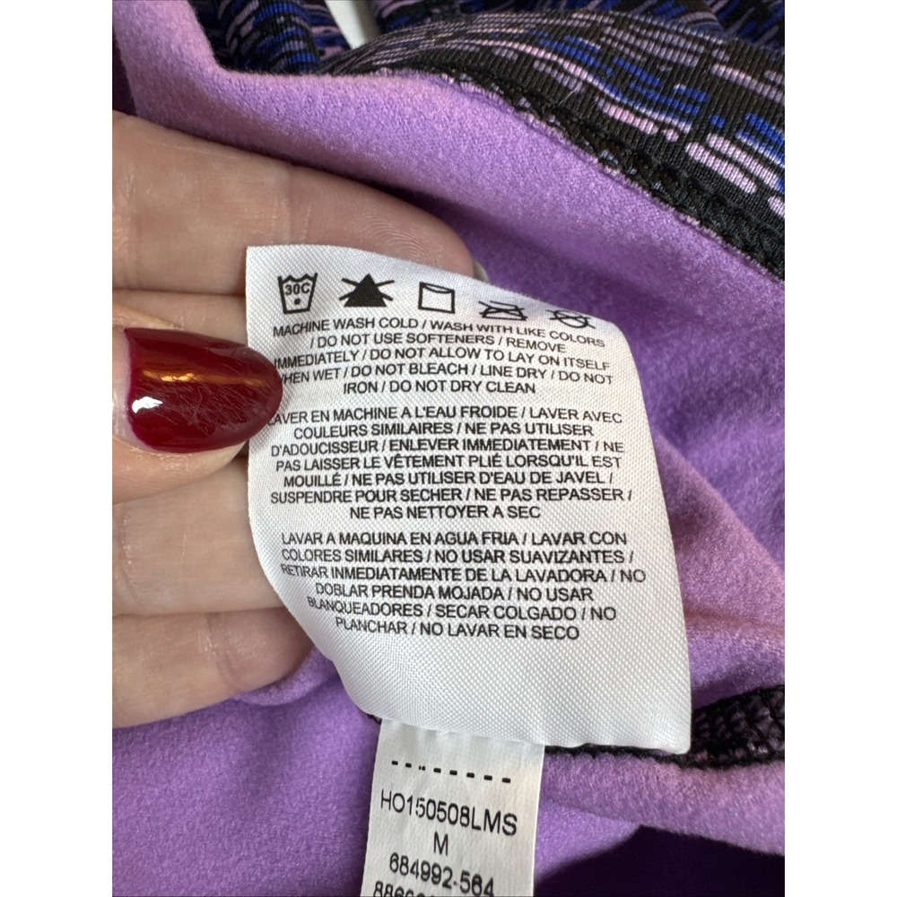 Nike Pro Blue Purple Dri-Fit Half-Zip Thumbholes Pullover Women's‎ M - Picture 10 of 12